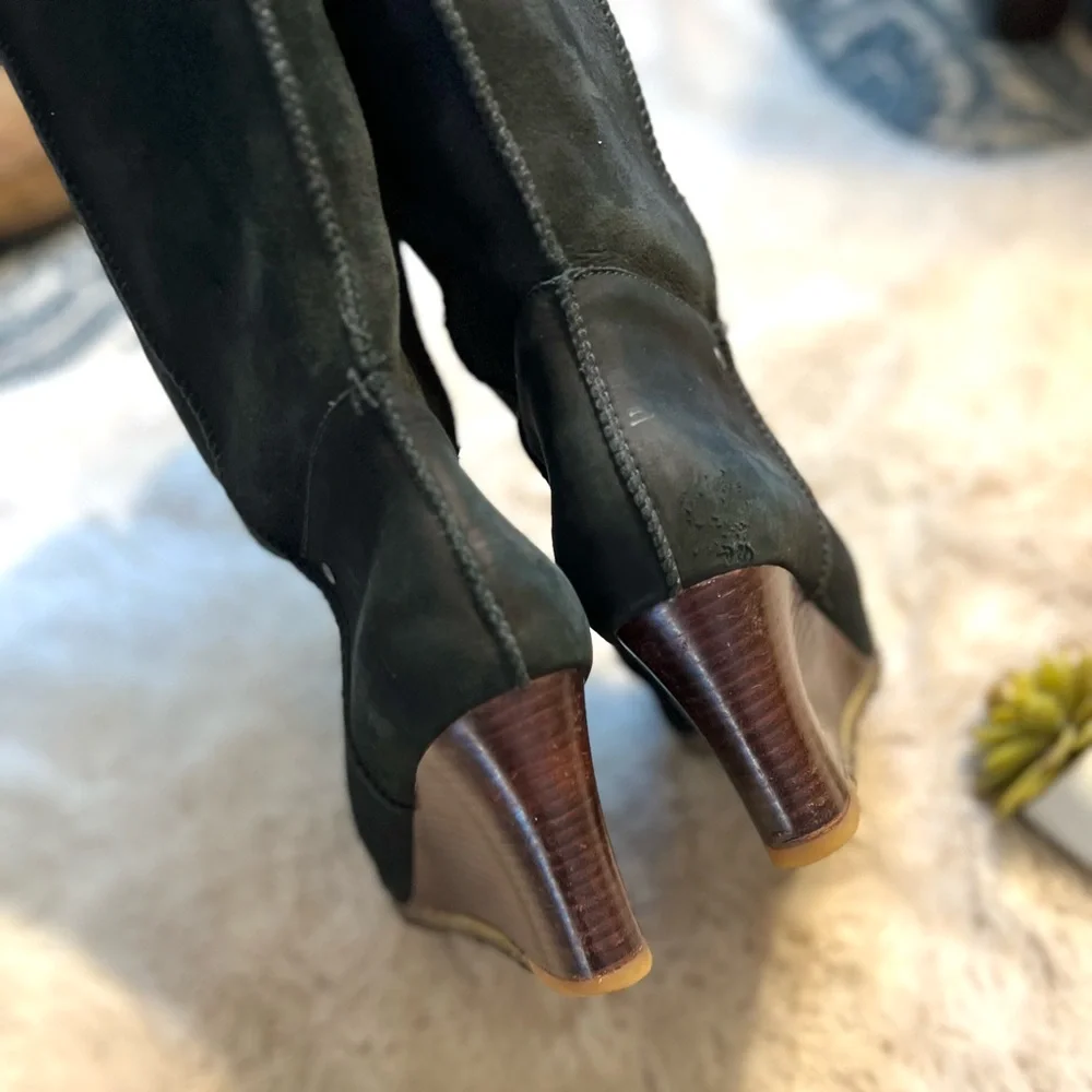 UGG Black Tall Wedge Winter Boots - Picture 11 of 16